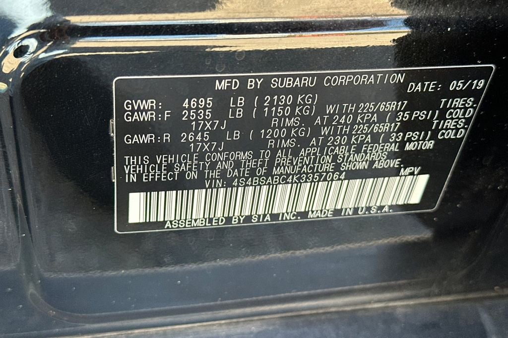 2019 Subaru Outback 2.5i